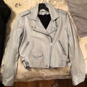 Irk, “Asheville” Leather Jacket, Azure (Light) Blue